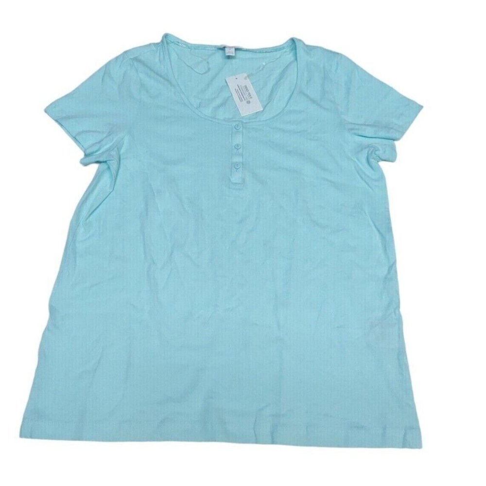 Charter Club Women's Short Sleeve Pajama TOP, Diamond Tile, M" TOP ONLY"